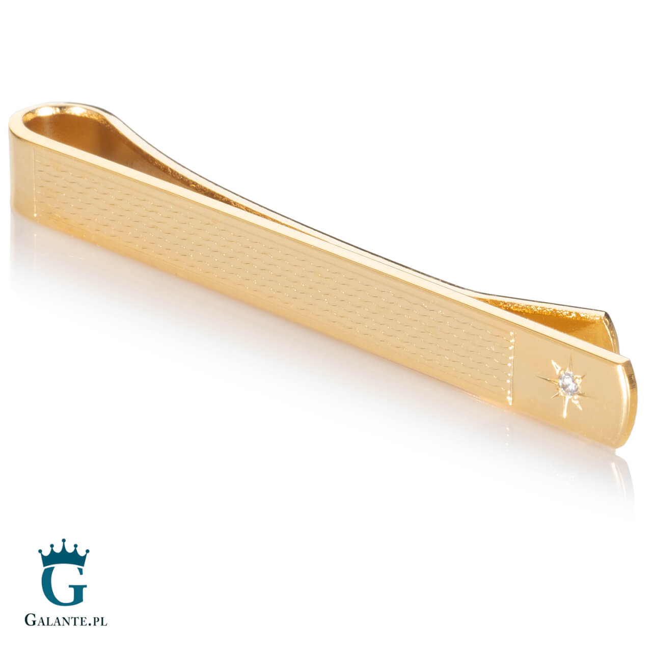 Złota spinka do krawata z rubinem SK-9008