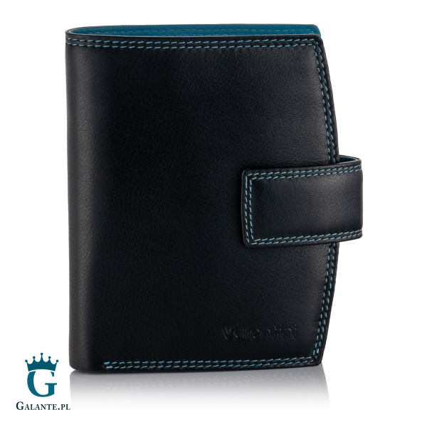 Mały kolorowy portfel damski Valentini 123-297 – czarny
