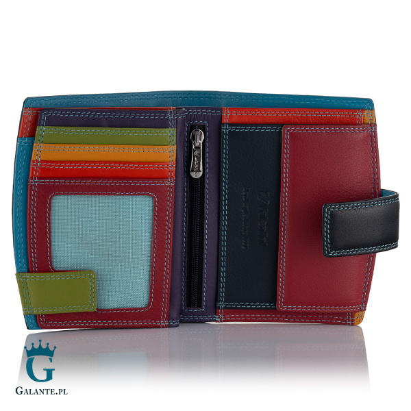 Mały kolorowy portfel damski Valentini 123-297 – czarny