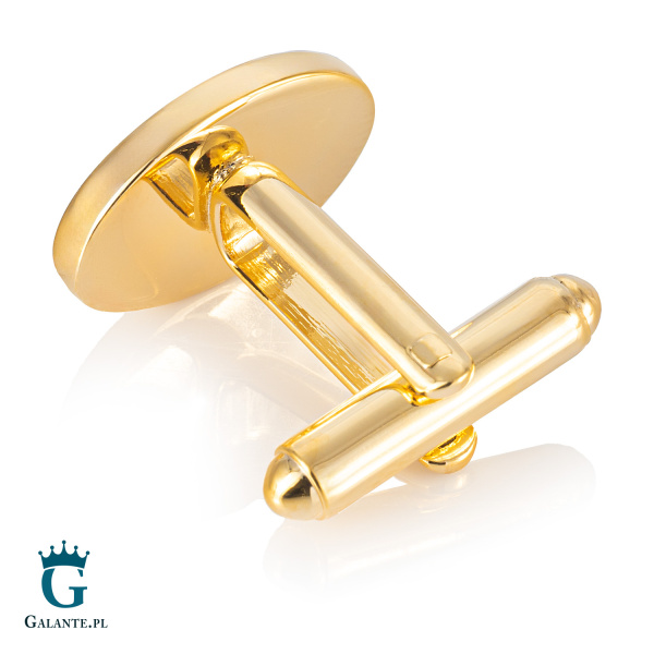 Złote spinki do mankietów z kryształem PS-073