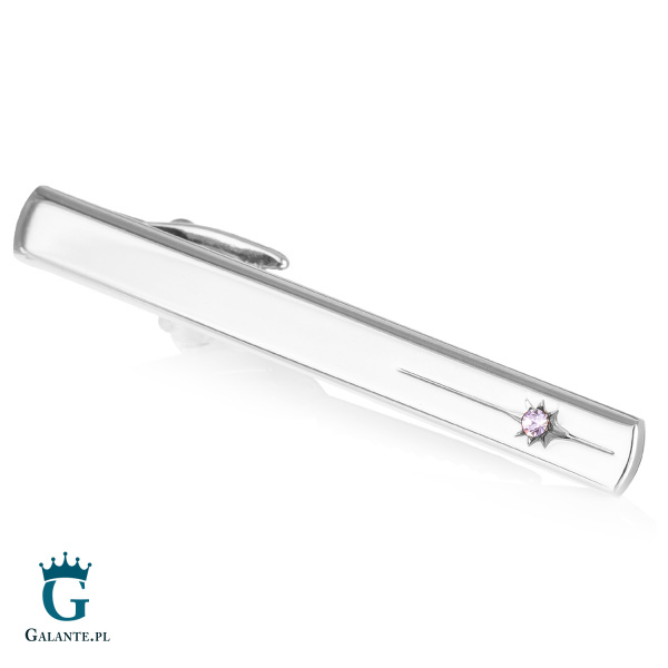 Spinka do krawata z fioletowym kryształem PS-041E