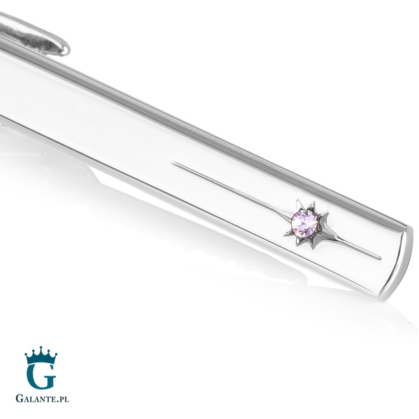 Spinka do krawata z fioletowym kryształem PS-041E