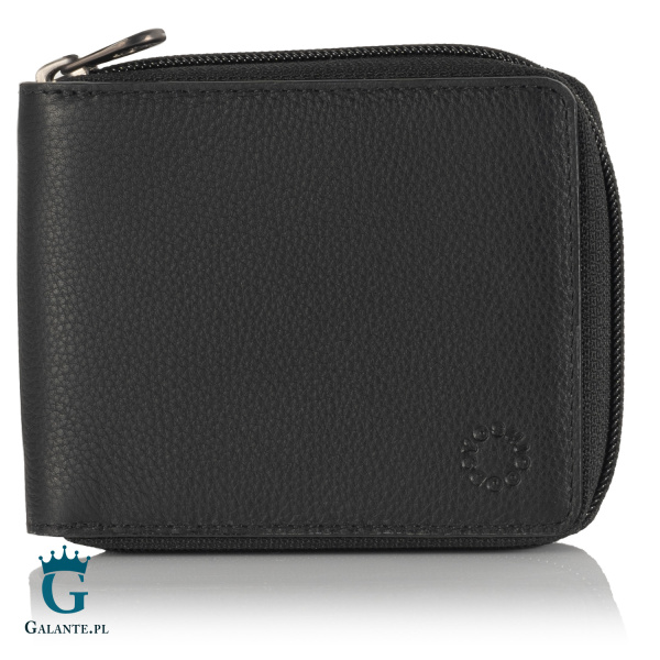 Skórzany portfel męski Yoshi Y2046 czarno-niebieski