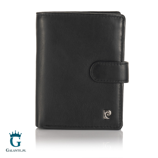 Duży skórzany portfel męski Pierre Cardin z metalowym logo