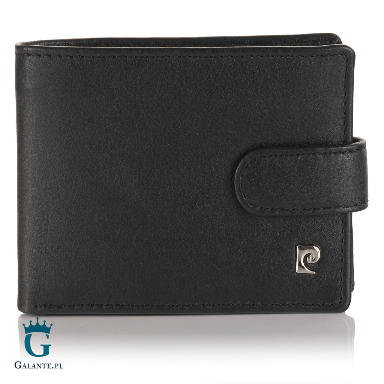 Mały Zapinany Portfel Męski Pierre Cardin z metalowym logo YS603 323A