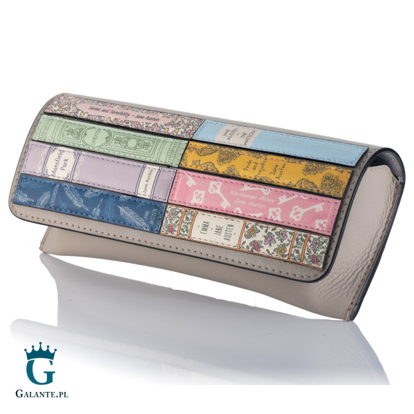 Skórzane damskie etui na okulary Jane Austen Yoshi Y4308 – szare