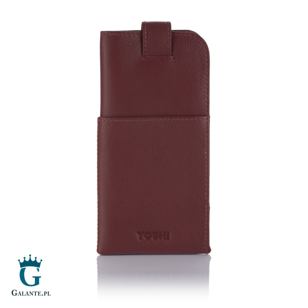 Wiśniowy skórzany futerał na okulary Yoshi Literatura Y4309