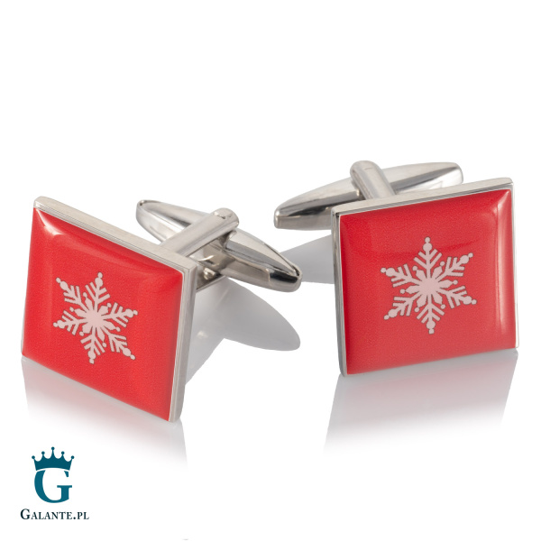 Spinki do mankietów Świąteczne Płatki Śniegu X2 BOCS084