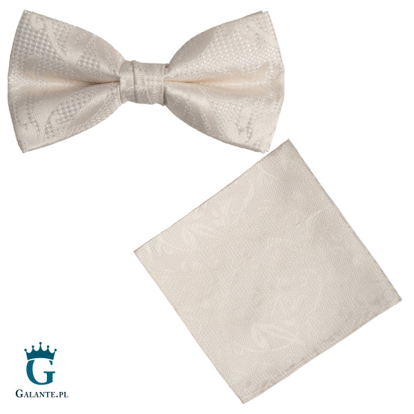 Zestaw Kremowa muszka i poszetka L1011