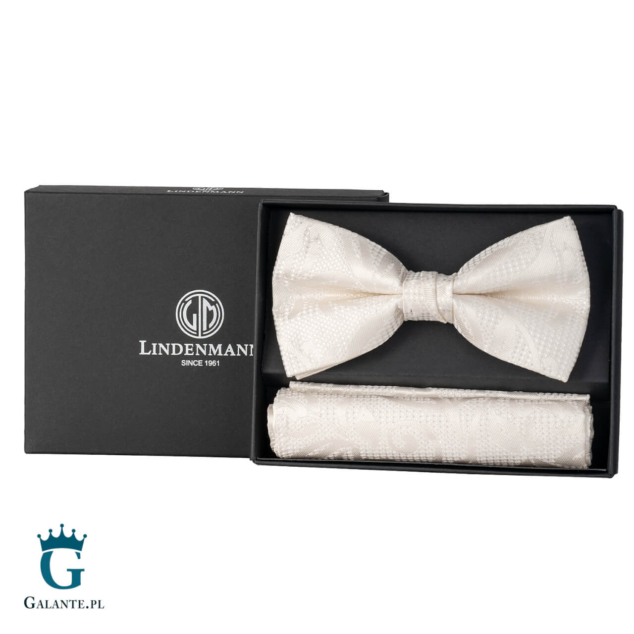 Chusteczki męskie bawełniane w groszki Lindenmann 50033