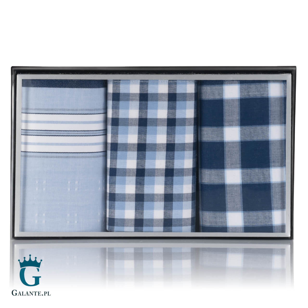 Chusteczki męskie bawełniane w groszki Lindenmann 50033