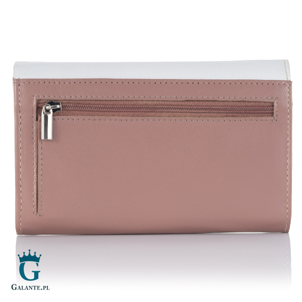 Zgrabny Skórzany Portfel Damski PETERSON Różowy