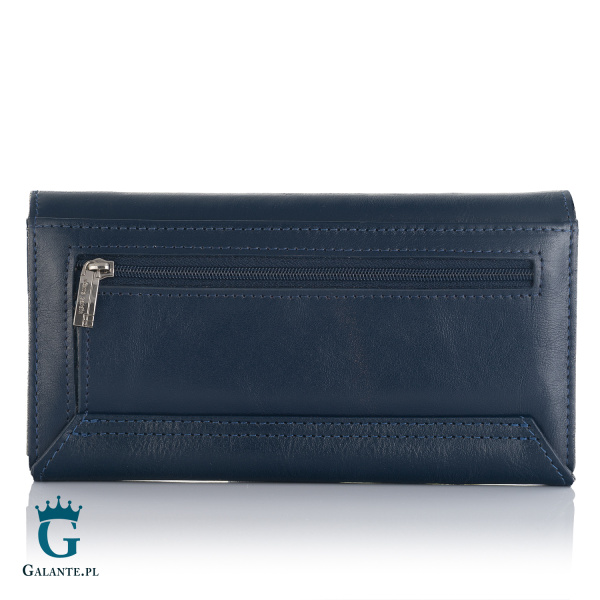 Duży portfel damski ze skóry włoskiej Pierre Cardin 06 ITALY 102 – granatowy