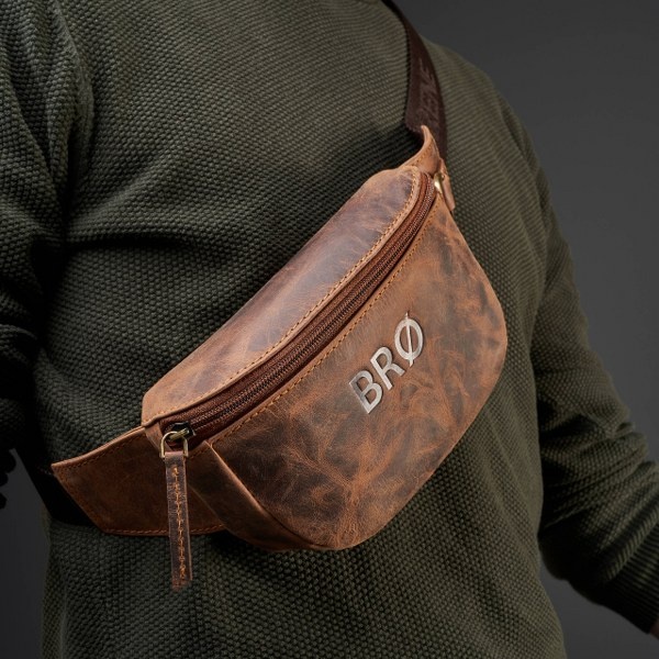 Skórzana nerka męska Brodrene G-18SH brązowa