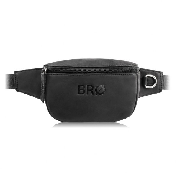 Skórzana nerka męska Brodrene G-18SH – czarna