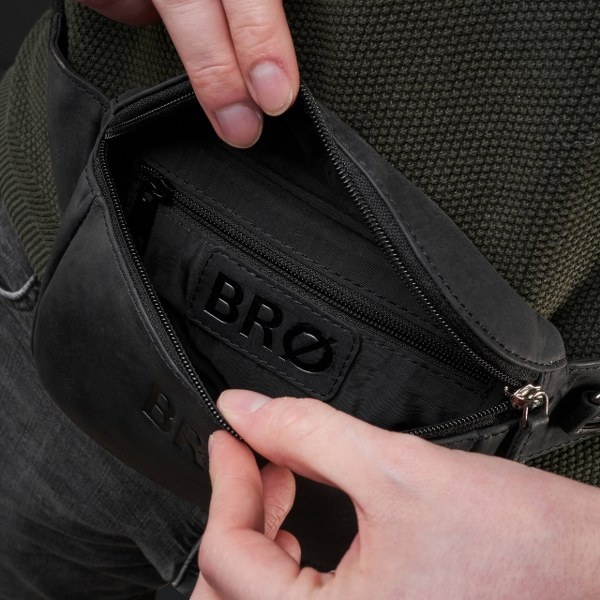 Skórzana nerka męska Brodrene G-18SH czarna