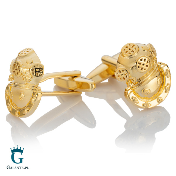 Spinki do mankietów X2 Hełm nurka złoty