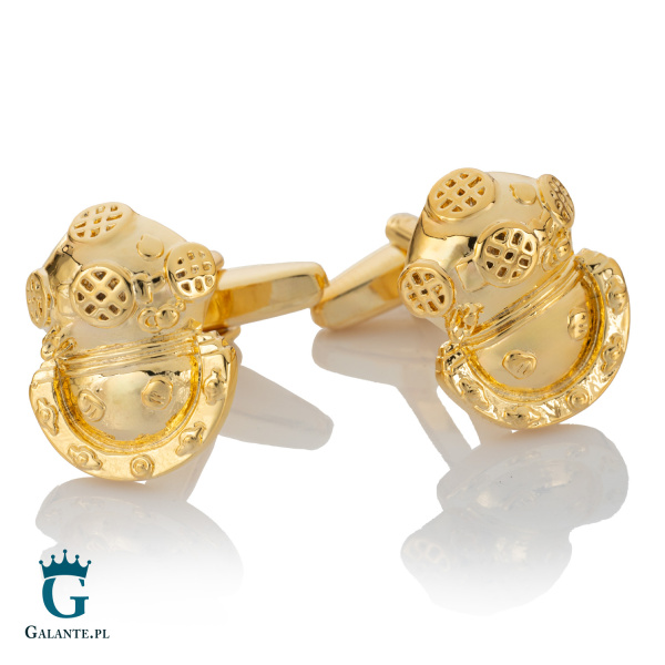 Spinki do mankietów X2 Hełm nurka złoty