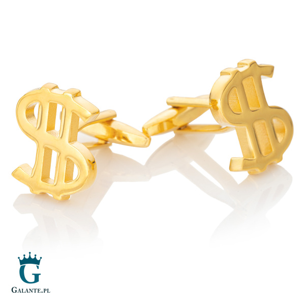 Spinki do mankietów Złote Dolary X2 N299