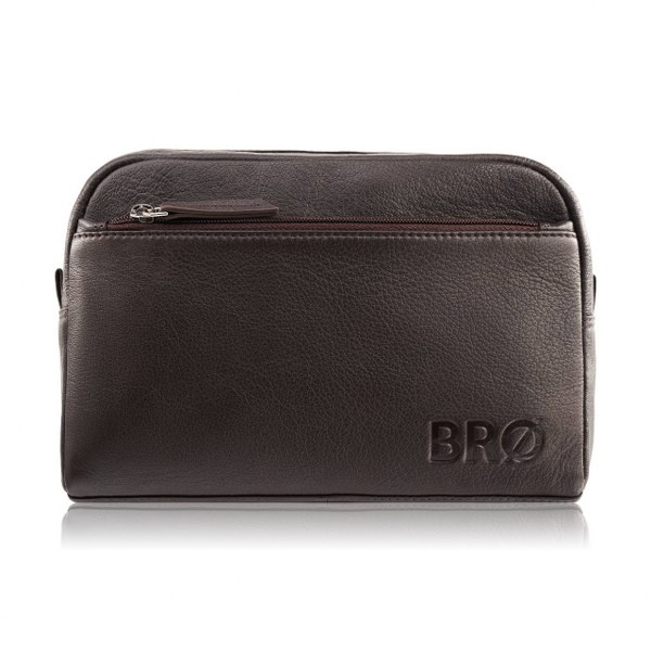 Skórzana kosmetyczka męska Brodrene G-22 Brązowa