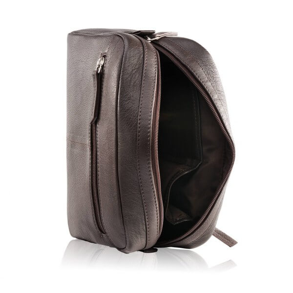 G-22MNBR,1 Skórzana kosmetyczka męska Brodrene G-22 Brązowa