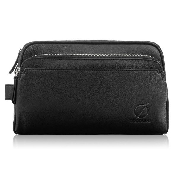 Skórzana kosmetyczka męska Brodrene G-04 Czarna
