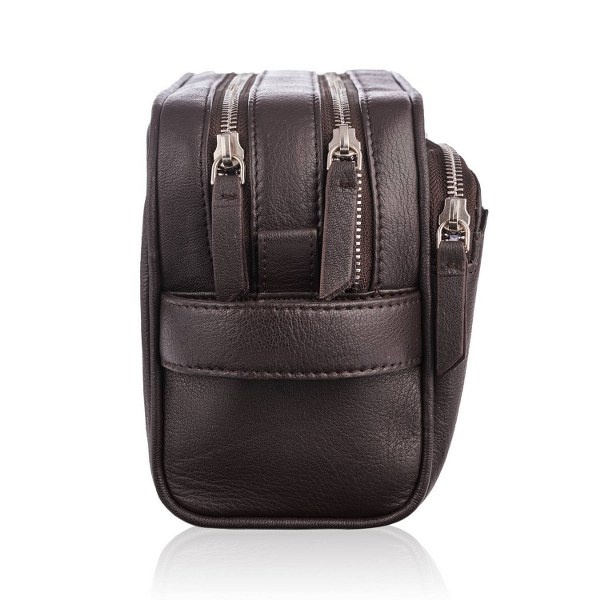 Skórzana kosmetyczka męska Brodrene G-04 Ciemny Brąz