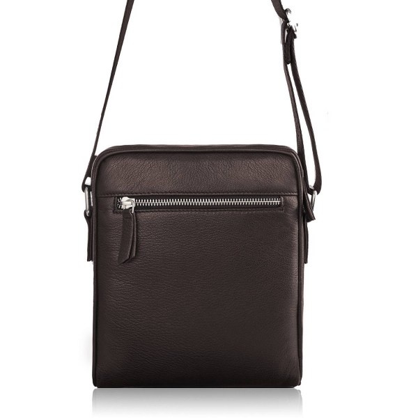 Praktyczna skórzana saszetka męska Brodrene G-01 – ciemny brąz