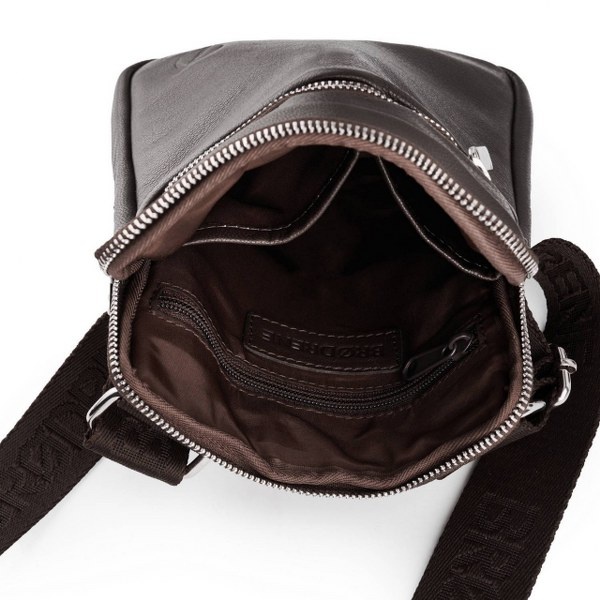 Mała skórzana saszetka męska Brodrene G-02 ciemny brąz