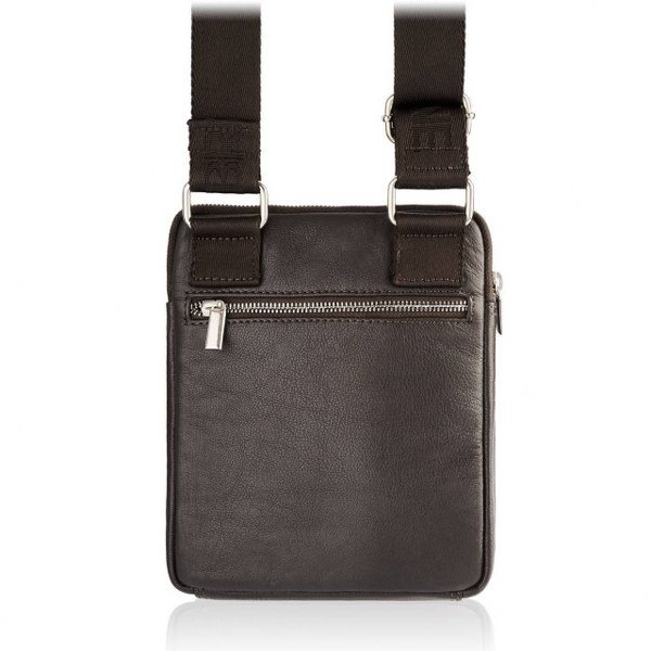 Mała skórzana saszetka męska Brodrene G-02 ciemny brąz