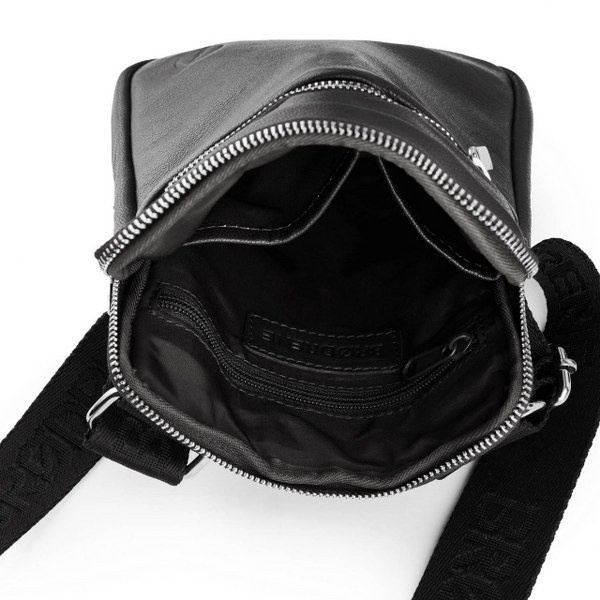 Mała skórzana saszetka męska Brodrene G-02 czarna