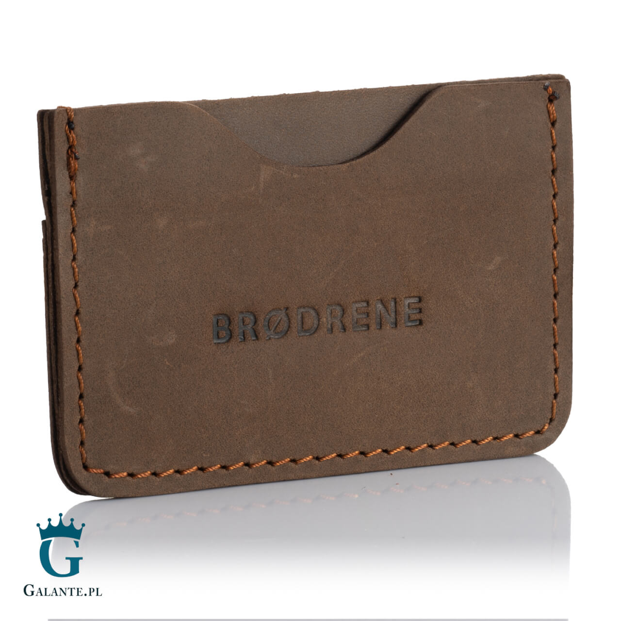 Pojemny portfel męski ze skóry nubuk Brodrene G-28 – brązowy
