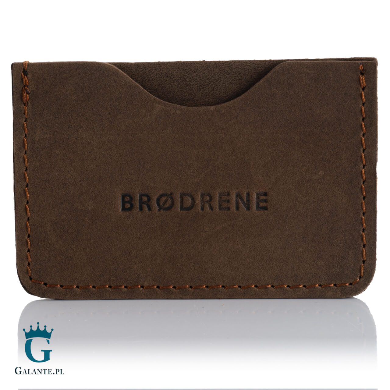 5 Etui na karty ze skóry naturalnej Brodrene E01 ciemny brąz
