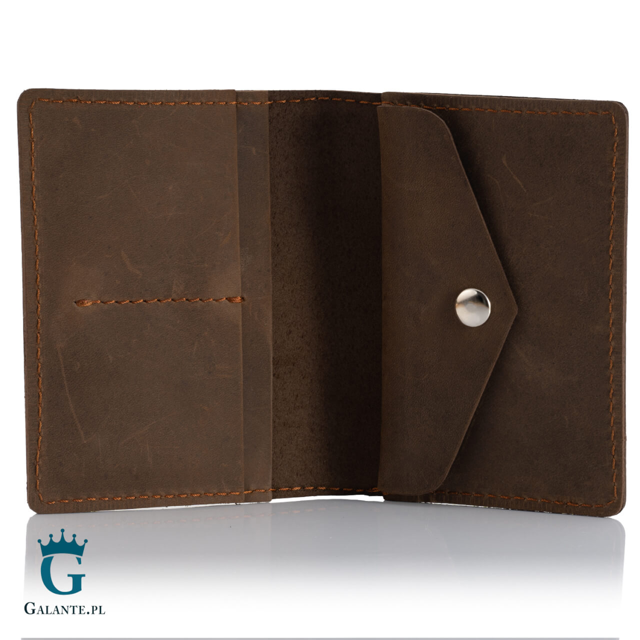 Super cienki portfel skóra naturalna Brodrene SW08 – jasny brąz