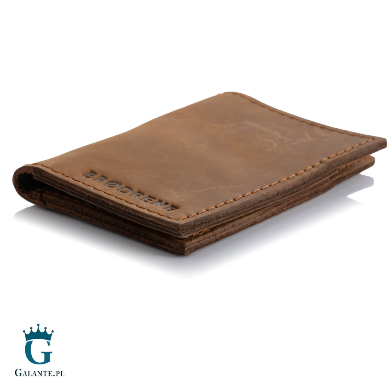 Mała super cienka banknotówka Brodrene SW03 – ciemny brąz