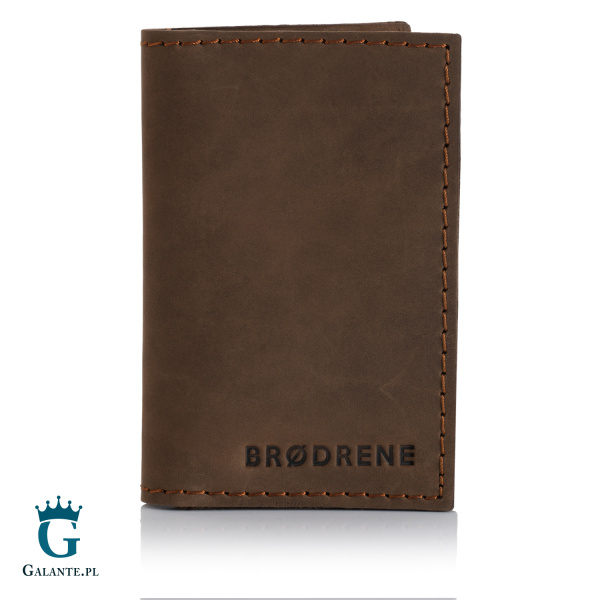 Mała super cienka banknotówka Brodrene SW03 – ciemny brąz