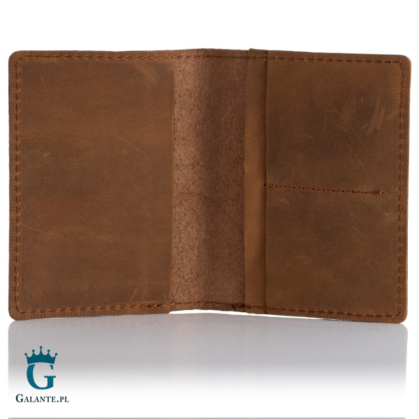Etui na dokumenty ze skóry naturalnej Brodrene SW01 jasny brąz