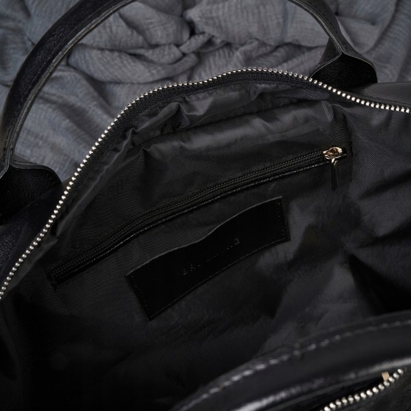 Torba na laptop z gładkiej skóry licowej Brodrene czarna