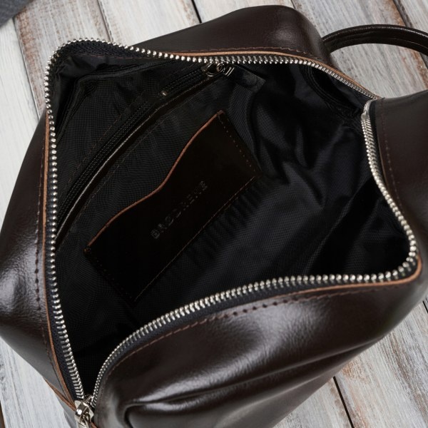 Skórzana kosmetyczka męska Brodrene KL01 Ciemny Brąz