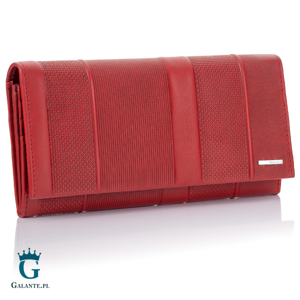 Duży czerwony portfel damski skóra Valentini 157-272