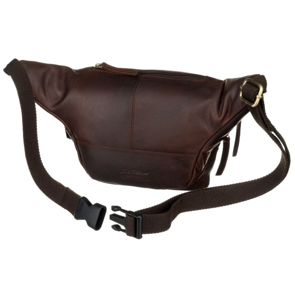 Duża nerka lub saszetka męska z brązowej skóry naturalnej PETERSON BP001