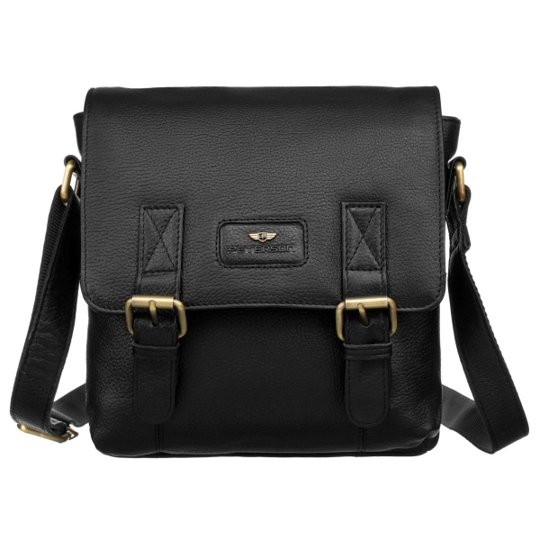 Czarna skórzana saszetka męska PETERSON 996