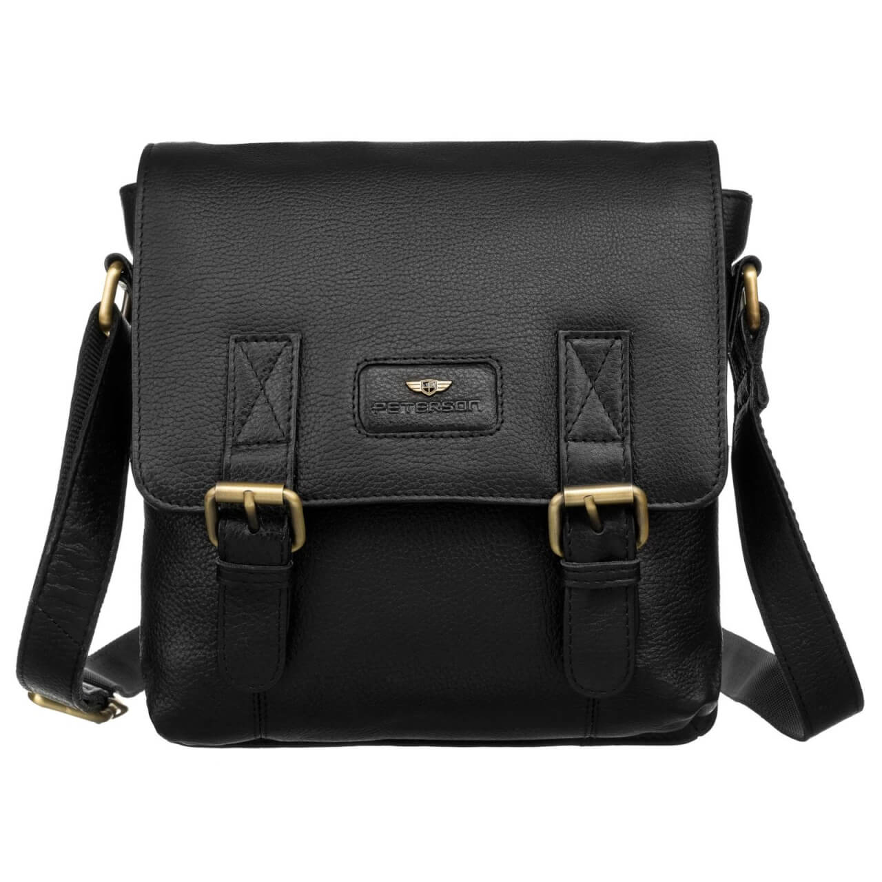 Szary portfel z prążkowanej skóry naturalnej PETERSON 55020-PR