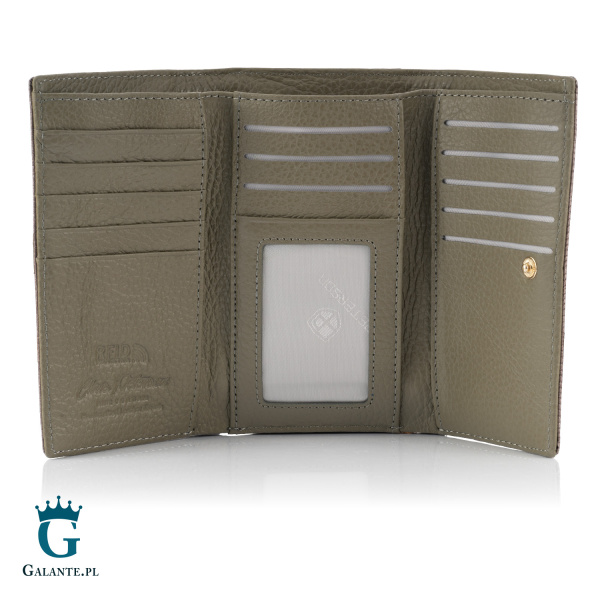 Szary portfel z prążkowanej skóry naturalnej PETERSON 55020-PR