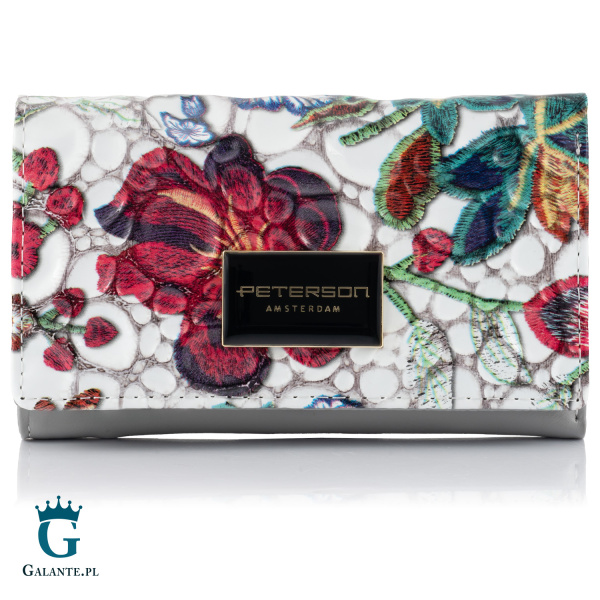 Nieduży portfel damski w kwiaty PETERSON PH29 kolorowy