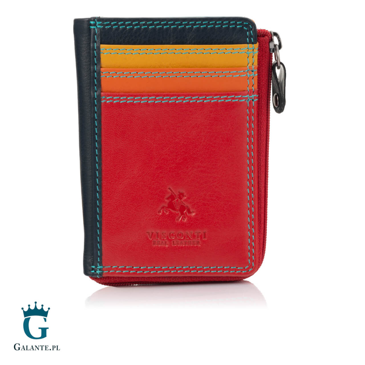 Kolorowy portfel damski na bilon i karty Visconti RB-110 – śliwkowy