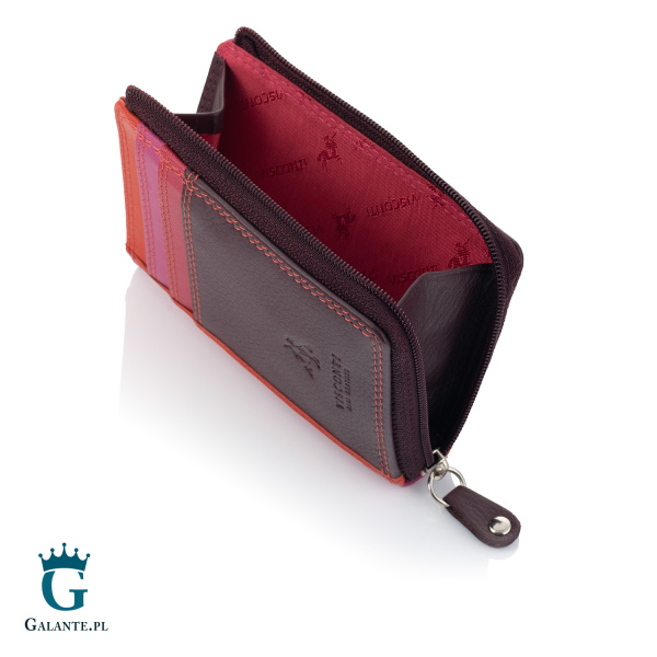 Kolorowy portfel damski na bilon i karty Visconti RB-110 – śliwkowy