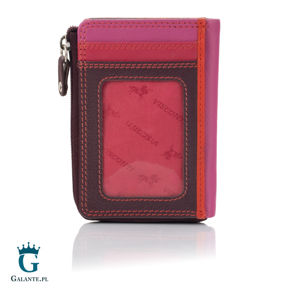 Kolorowy portfel damski na bilon i karty Visconti RB-110 – śliwkowy