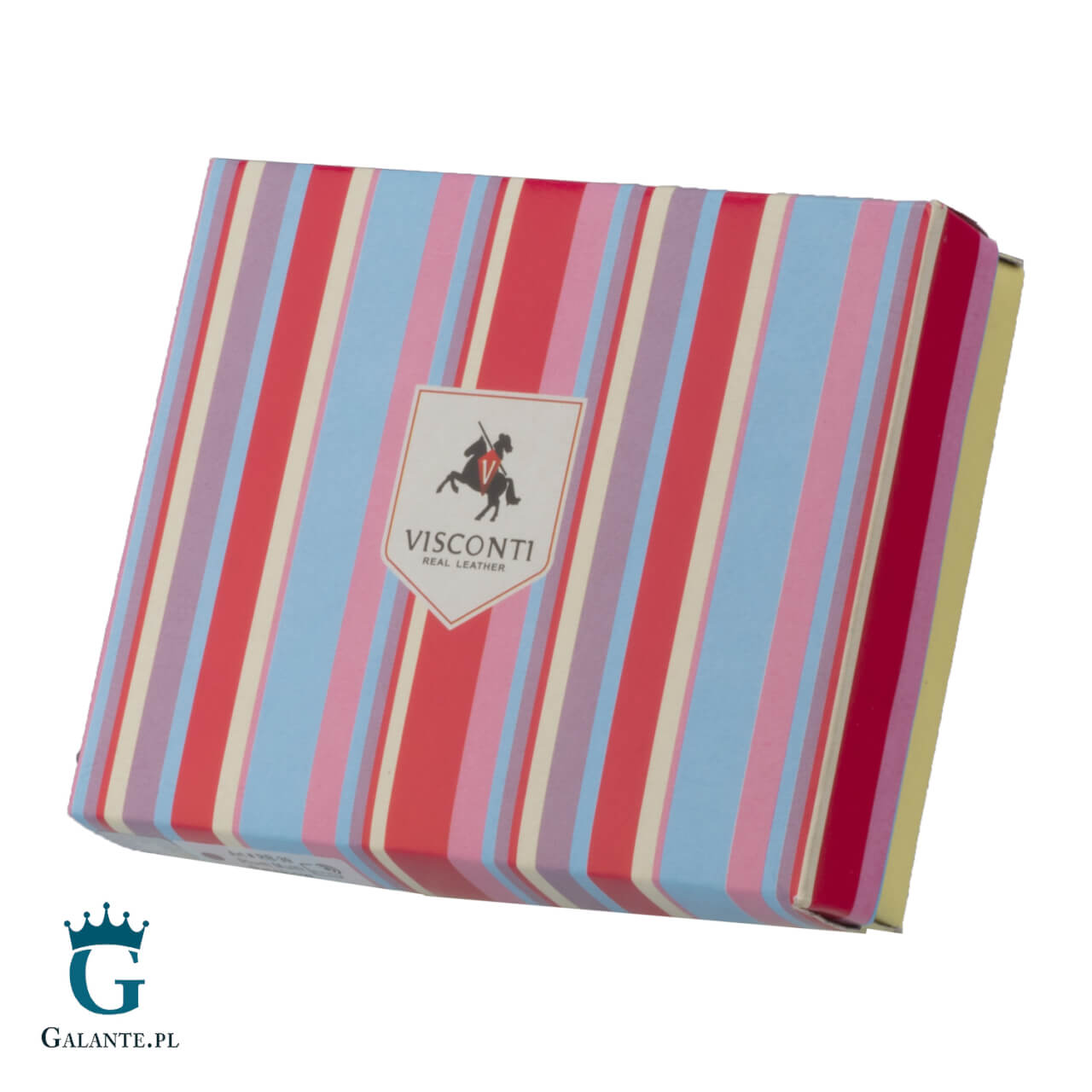RB Kolorowy portfel damski na bilon i karty Visconti RB-110 – śliwkowy