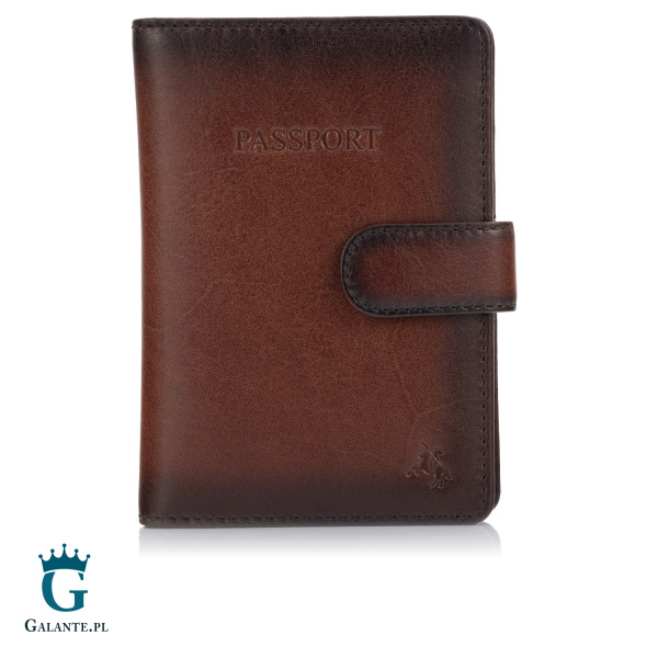 Skórzane etui na paszport Visconti Atelier AT-74 – brązowy